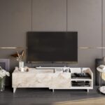 Έπιπλο τηλεόρασης Parion λευκό 165x35x41cm ed7821