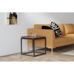 Τραπεζάκι σαλονιού Lale καρυδί ξύλο και μέταλλο 45x45 5cm ed7828