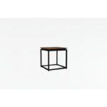 Τραπεζάκι σαλονιού Lale καρυδί ξύλο και μέταλλο 45x45 5cm ed7828 - Image 3