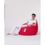 Πουφ Premium XXL κόκκινο αδιάβροχο ύφασμα 115x39cm ed7831 - Image 2