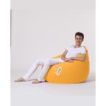 Πουφ Premium XXL κίτρινο αδιάβροχο ύφασμα 115x39cm ed7832 - Image 2