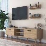 Έπιπλο τηλεόρασης Donna καρυδί χρώμα 180x35x48 3cm ed7838