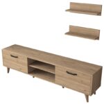 Έπιπλο τηλεόρασης Donna καρυδί χρώμα 180x35x48 3cm ed7838 - Image 5