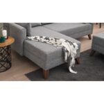 Γωνιακός καναπές Bella Left γκρι χρώμα 205x140x85cm ed783 - Image 4