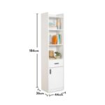 Βιβλιοθήκη Bookcase άσπρο μελαμίνη 44x36 5x184 4εκ ed7855 - Image 2