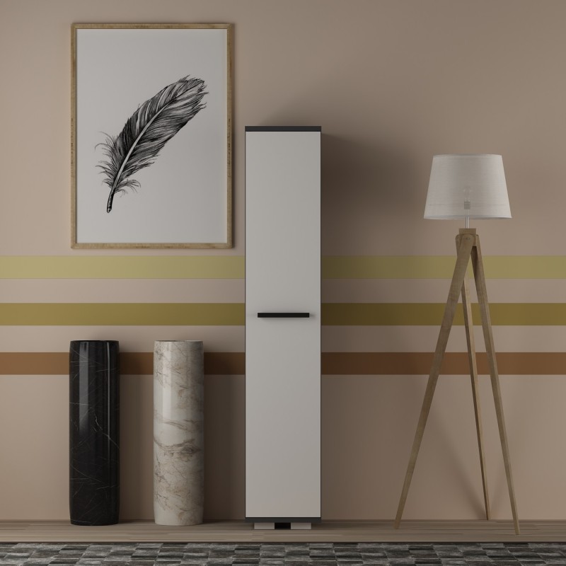 7880_0-800x800 Παπουτσοθήκη Asimo ανθρακί λευκό 29 6x35x156 6cm μελαμίνη ed7880 - Image 1