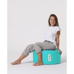 Πουφ Round Turquoise ύφασμα 55x30cm ed7887