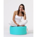 Πουφ Round Turquoise ύφασμα 55x30cm ed7887 - Image 5