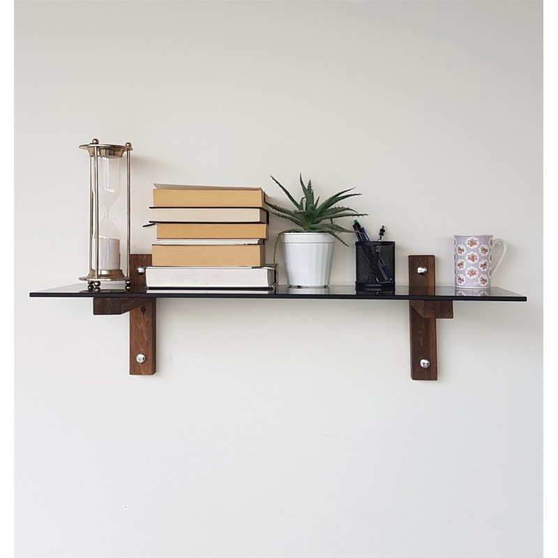 7899_0-800x800 Ραφιέρα Xio καρυδί ξύλο επιφάνεια γυαλί 85x25x25εκ ed7899 - Image 1