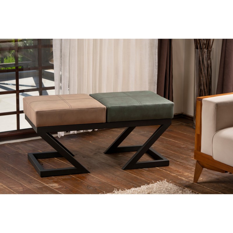 7911_0-800x800 Σκαμπώ Benve 92x44x46cm μέταλλο ύφασμα μπεζ πράσινο ed7911 - Image 1