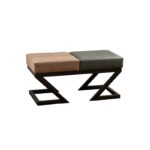 Σκαμπώ Benve 92x44x46cm μέταλλο ύφασμα μπεζ πράσινο ed7911 - Image 2