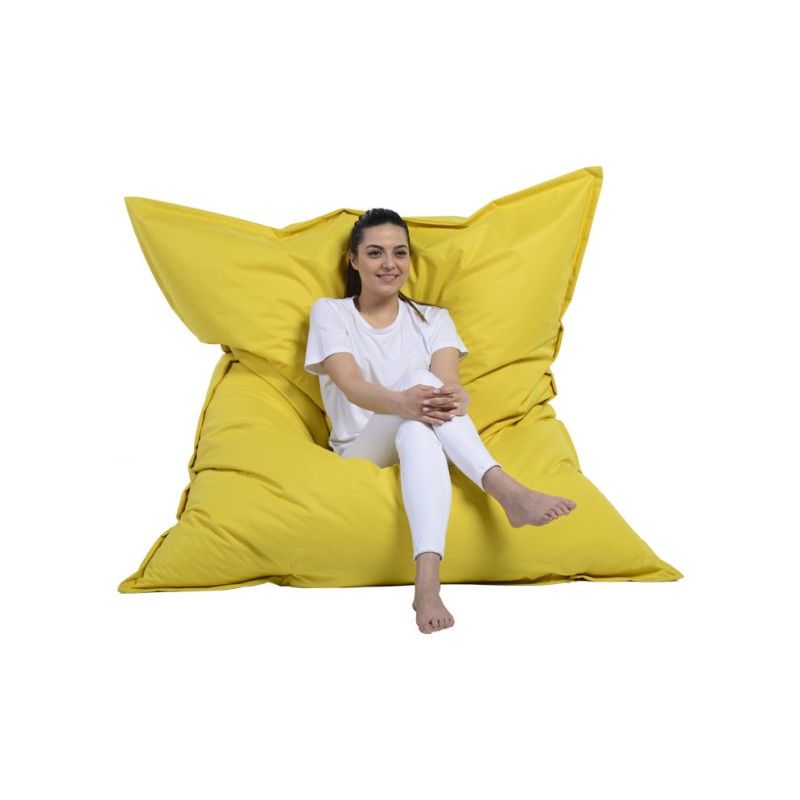 7923_0-800x800 Πουφ Giant Cushion 140x180 αδιάβροχο ύφασμα κίτρινο ed7923 - Image 1
