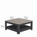 Τραπεζάκι σαλονιού Grado γκρι oak 89x89x46cm ed7931 - Image 3