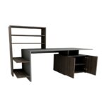 Γραφείο Unite καρυδί ανθρακί χρώμα μελαμίνη 146 3x60x73 8cm ed796 - Image 3