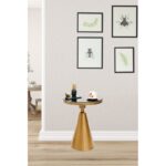 Βοηθητικό μεταλλικό τραπεζάκι Corti χρυσό χρώμα 42x55cm ed7975