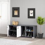 Έπιπλο εισόδου Sarandone ανθρακί άσπρο μελαμίνη 120x31 4x51 6εκ ed7987 - Image 5