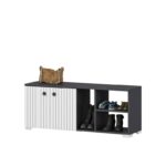 Έπιπλο εισόδου Sarandone ανθρακί άσπρο μελαμίνη 120x31 4x51 6εκ ed7987 - Image 4