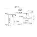 Έπιπλο εισόδου Sarandone ανθρακί άσπρο μελαμίνη 120x31 4x51 6εκ ed7987 - Image 2