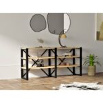 Βιβλιοθήκη Datca Sapphire μαύρο μελαμίνη 133 2x32 1x65εκ ed7988