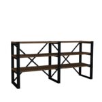 Βιβλιοθήκη Milas καρυδί μαύρο μελαμίνη 133 2x32 1x65εκ ed7989 - Image 3