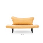 Διθέσιος Καναπές Κρεβάτι μέταλλο ύφασμα μουσταρδί 65x140x70 cm Chatto ed798 - Image 2