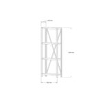 Βιβλιοθήκη London Sapphire μελαμίνη μεταλλικό πλαίσιο 60x29x149 5εκ ed8003 - Image 2