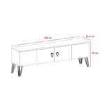 Έπιπλο tv Asti λευκό χρυσό χρώμα μελαμίνη 150x31 4x50cm ed800 - Image 2