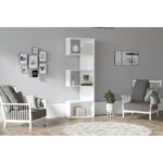 Βιβλιοθήκη Nebu άσπρη μελαμίνη 51 8x150cm ed8023