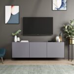 Έπιπλο τηλεόρασης Neon λευκό ανθρακί 150x31x44cm ed8031