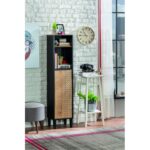 Βιβλιοθήκη Black μαύρο δρυς μελαμίνη 34x29x146εκ ed8035