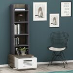 Βιβλιοθήκη Dawn καρυδί άσπρο ανθρακί μελαμίνη 35x25 6x152 2εκ ed8040 - Image 5