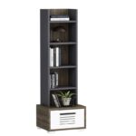 Βιβλιοθήκη Dawn καρυδί άσπρο ανθρακί μελαμίνη 35x25 6x152 2εκ ed8040 - Image 4