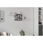 Ράφι τοίχου Mone άσπρη μελαμίνη 120x18x30cm ed8046 - Image 4