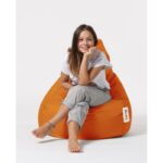 Πουφ Drop αδιάβροχο ύφασμα πορτοκαλί 80x33cm ed8050 - Image 4