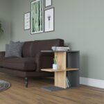 Βοηθητικό τραπεζάκι Hamlet oak ανθρακί μελαμίνη 59 6x29 6x63 2cm ed8068 - Image 4