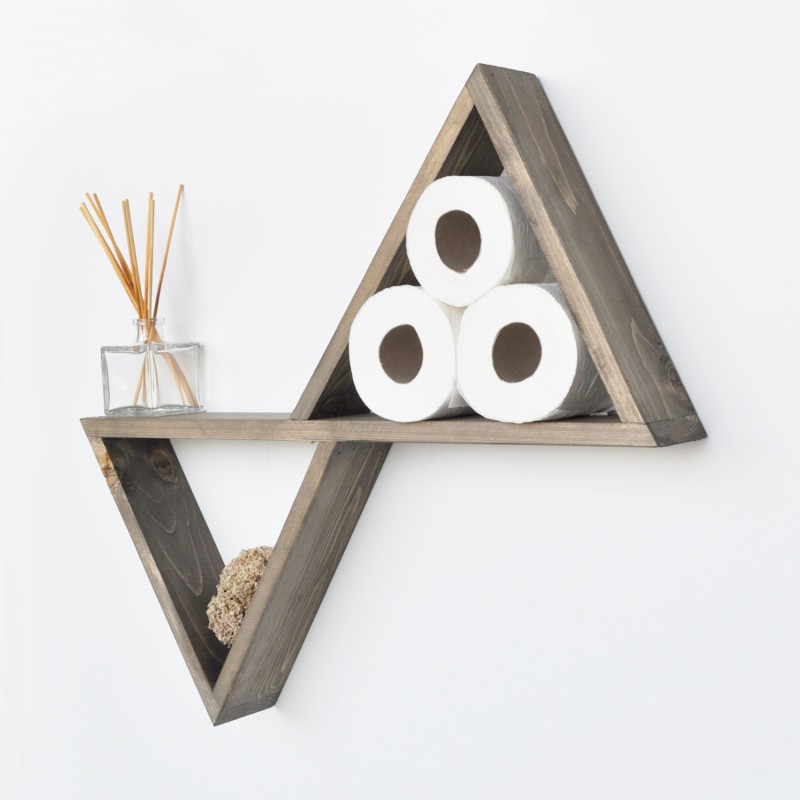 8069_0-800x800 Ραφιέρα τοίχου Avra 55x50cm ξύλινη ed8069 - Image 1