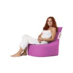 Πουφ Baton αδιάβροχο ύφασμα ροζ 70x35cm ed8072 - Image 2