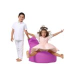 Πουφ Baton αδιάβροχο ύφασμα ροζ 70x35cm ed8072 - Image 5