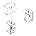 Set 3 τεμάχια τραπεζάκια Press μελαμίνη άσπρη 62x49x34cm ed8096 - Image 2