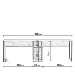 Γραφείo Doppio oak χρώμα μελαμίνη μέταλλο 240x60x74cm ed80 - Image 2