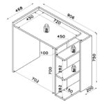 Γραφείο Rubino λευκό Oak 90 6x46 8x75cm ed8100 - Image 2