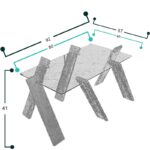 Τραπέζι σαλονιού Roman Maxi σκούρο δρυς μελαμίνη επιφάνεια γυαλί 92x57x41εκ ed8105 - Image 2