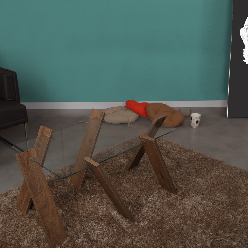 8106_0-800x800 Τραπέζι σαλονιού Roman Maxi Kafkas δρυς μελαμίνη επιφάνεια γυαλί 92x57x41εκ ed8106 - Image 1