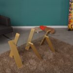 Τραπέζι σαλονιού Roman Maxi μουσταρδί μελαμίνη επιφάνεια γυαλί 92x57x41εκ ed8107