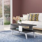 Τραπέζι σαλονιού Ayca μαύρο άσπρο μελαμίνη 90x45x40εκ ed8108