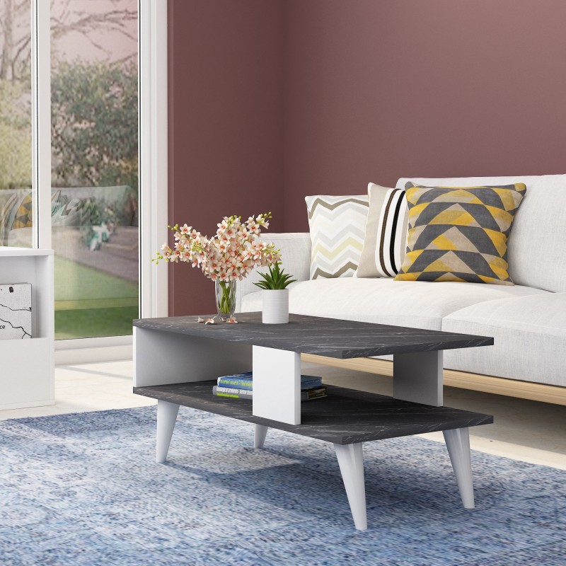 8108_0-800x800 Τραπέζι σαλονιού Ayca μαύρο άσπρο μελαμίνη 90x45x40εκ ed8108 - Image 1