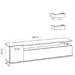 Έπιπλο τηλεόρασης Alika 180x35x45cm μελαμίνη ed810 - Image 2