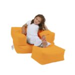 Πουφ Single Seat πορτοκαλί αδιάβροχο ύφασμα 65x40x50cm ed8119