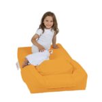 Πουφ Single Seat πορτοκαλί αδιάβροχο ύφασμα 65x40x50cm ed8119 - Image 5