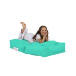 Πουφ Single Seat Turquoise αδιάβροχο ύφασμα 65x40x50cm ed8121 - Image 4